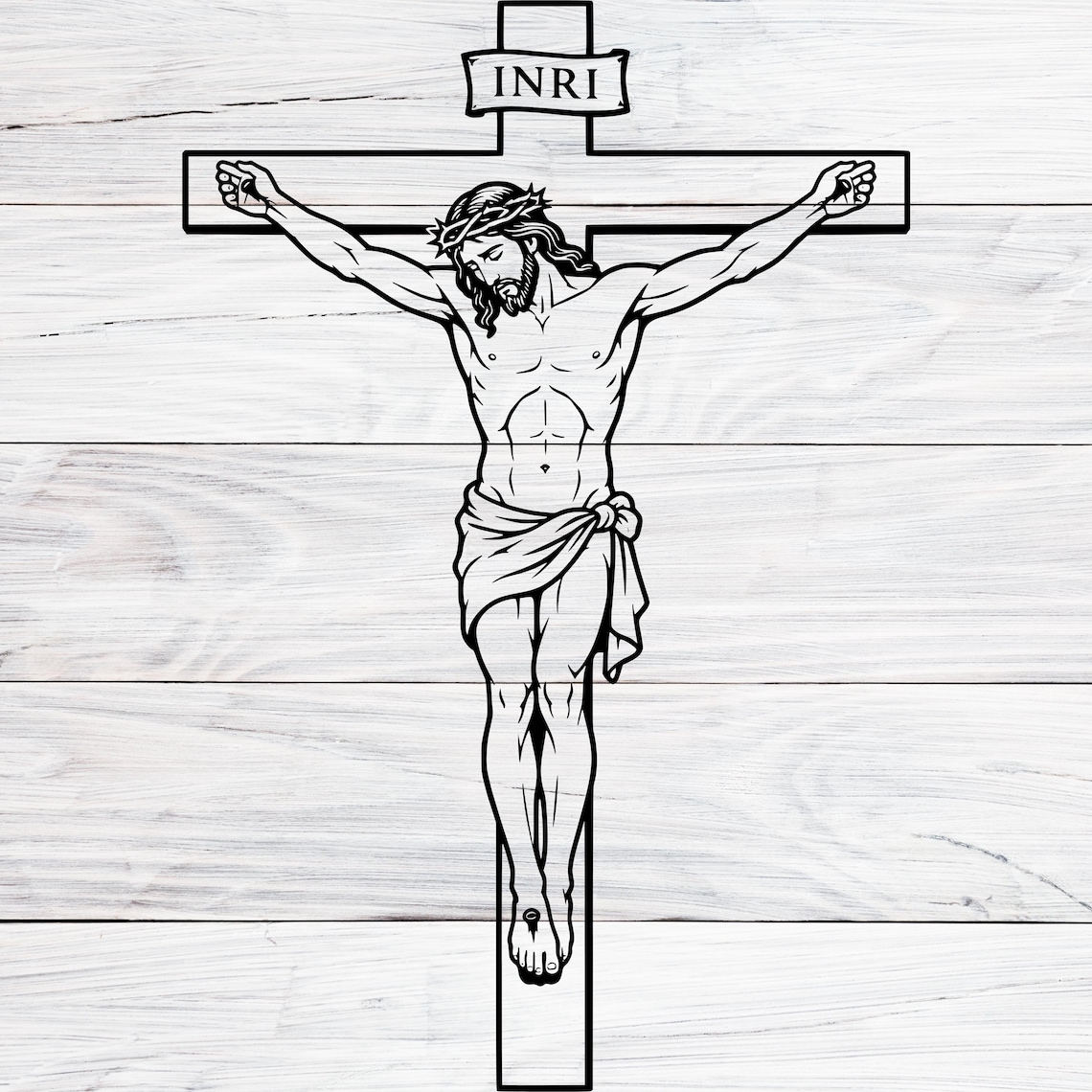 Inri Vector File Crucifix Jesus Christ Svg, INRI Cross Line Art, Christian Religious Png ...
