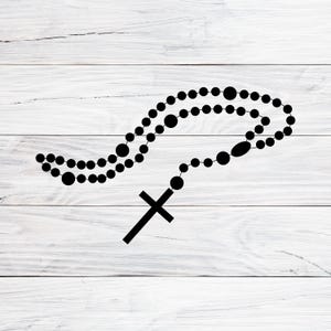 Rosary Beads Cross Design: Catholic Prayer Symbol (SVG, PNG, JPG)