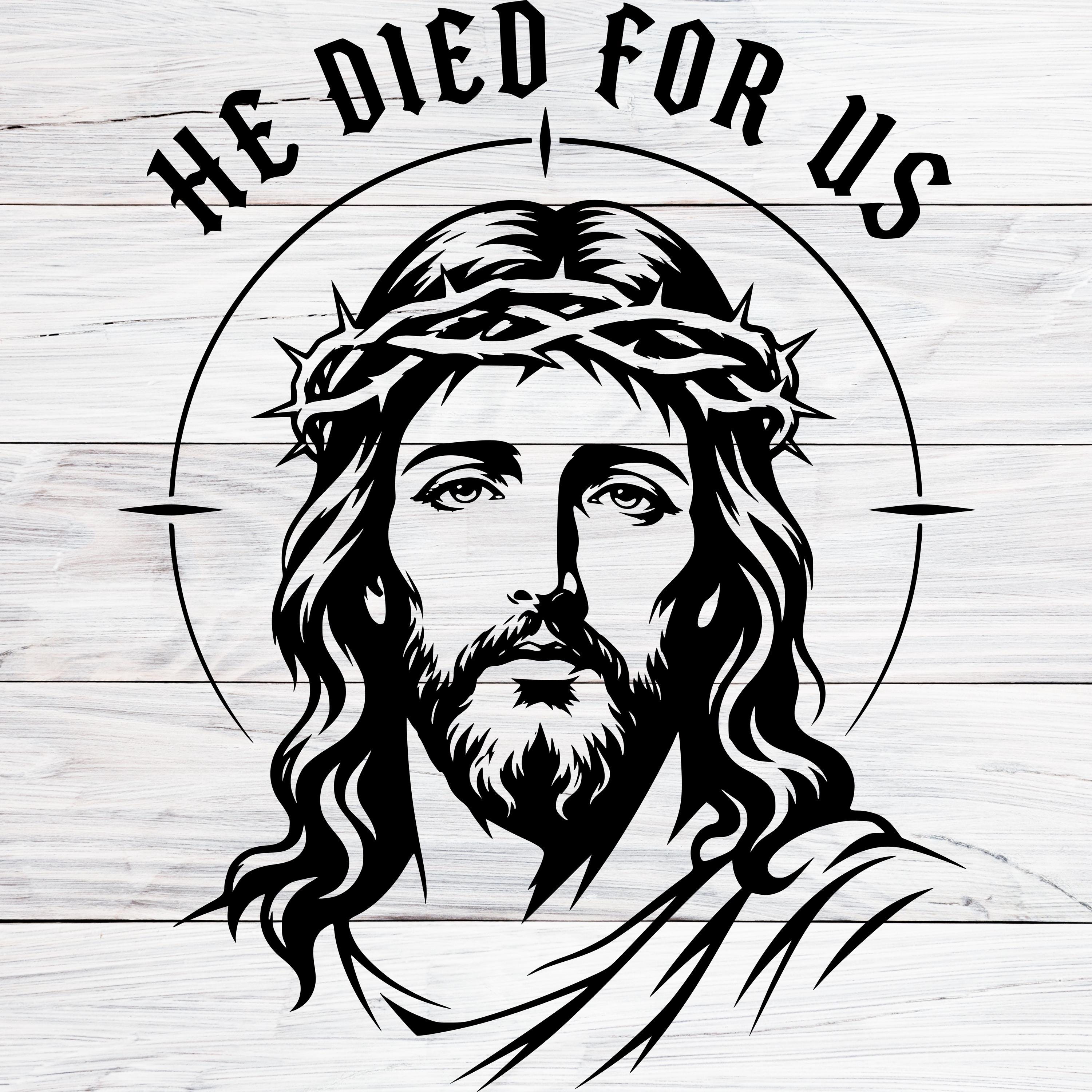 イエス・キリストのいばらの冠 SVG PNG DXF、彼は私たちのために死んだ 