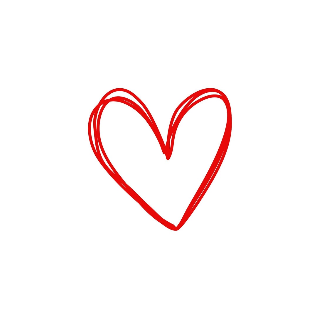 Doodle corazón svg, corazón rojo svg, bosquejo corazón svg, corazón ...