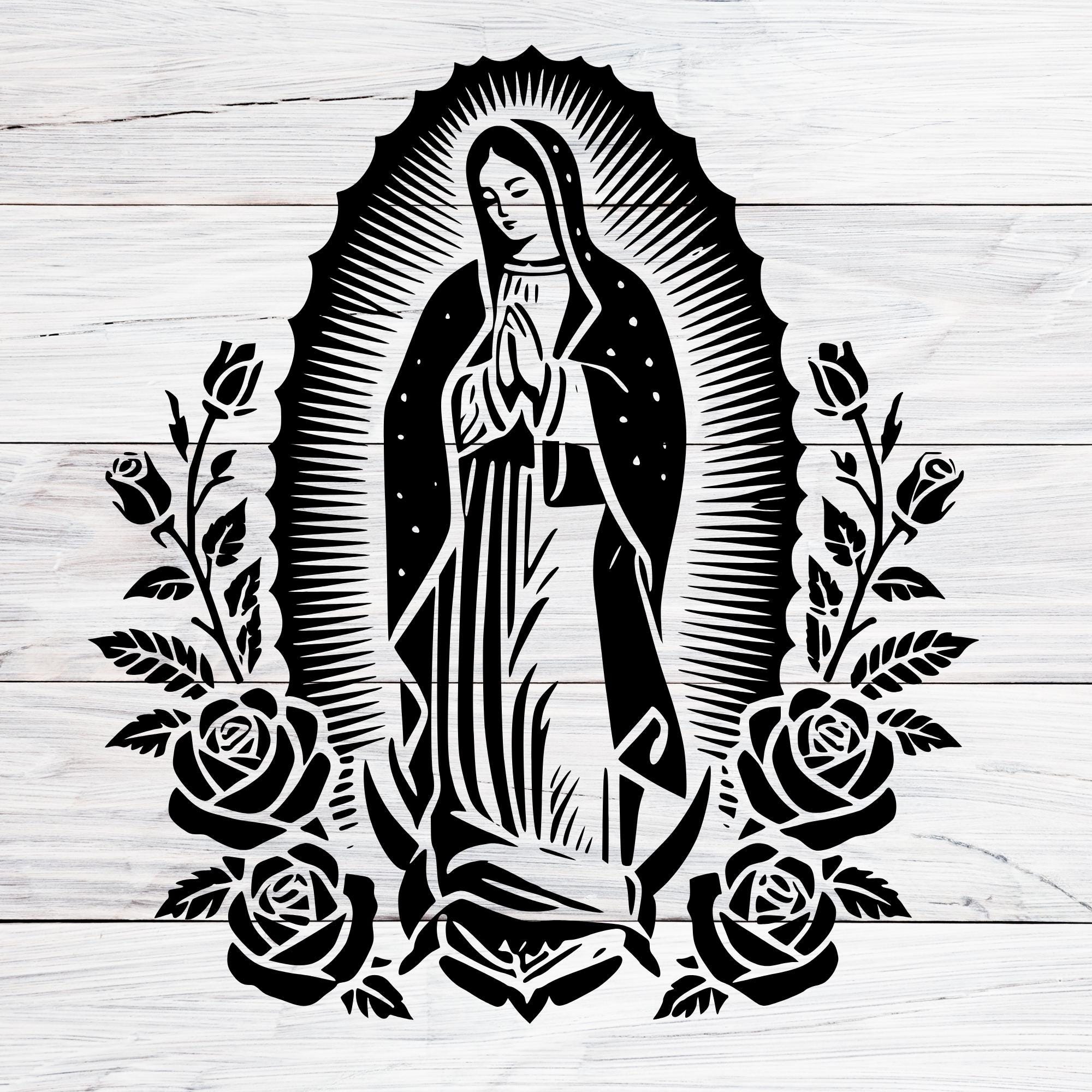 グアダルーペの聖母（SVG、PNG、JPG）、バラを持つ聖母マリア