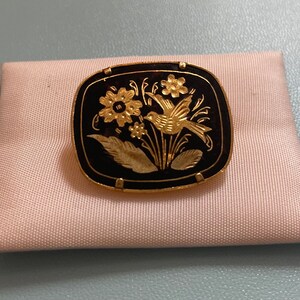 Brooch With Birds and Damascene Flowers, Toledo 24k Gold - Etsy