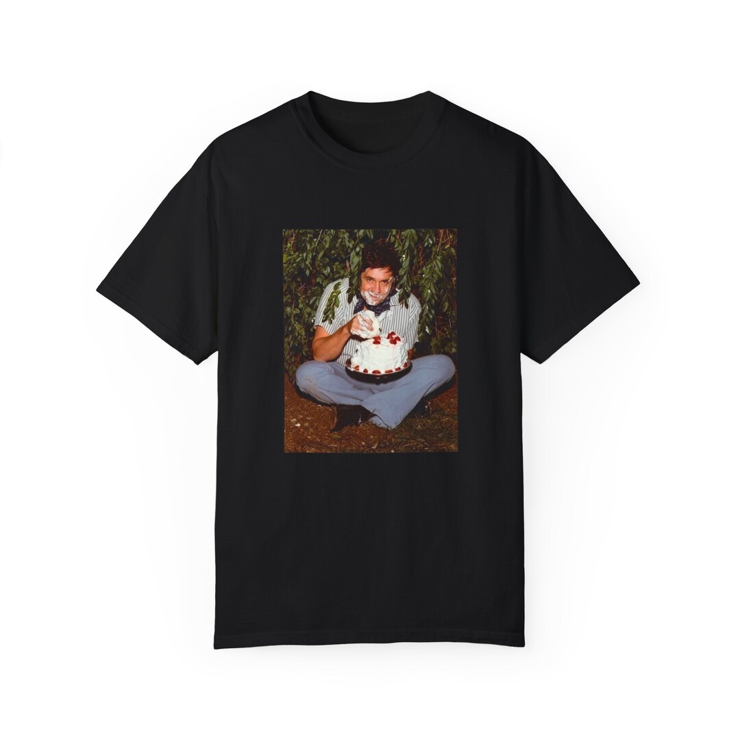 Johnny Cash Eating Cake in Bushes Rare Vintage Inspired Tee Etsy