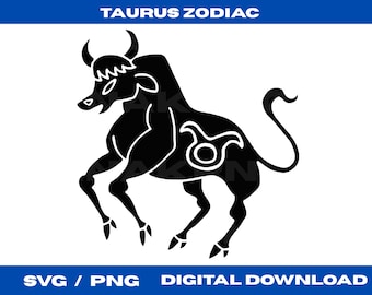 Taurus Zodiac Sign SVG, Astrology Clipart, Horoscope Cut File (Digital Download)