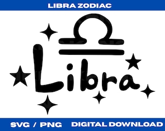 Libra Zodiac SVG, Horoscope Clipart (Digital Download)