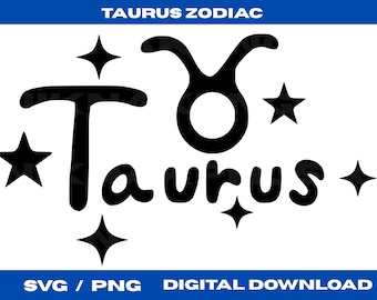 Taurus Zodiac SVG, Horoscope Clipart (Digital Download)
