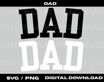 Archivo SVG con la fuente "Dad Varsity" para el Día del Padre, compatible con Cricut y descarga digital.