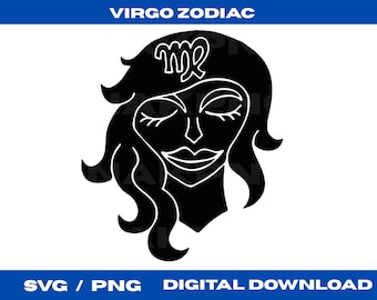 Virgo Zodiac Sign SVG, Astrology Clipart, Horoscope Cut File (Digital Download)
