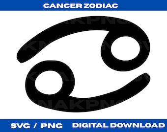 Cancer Zodiac Symbol SVG, Astrology Clipart, Digital Download
