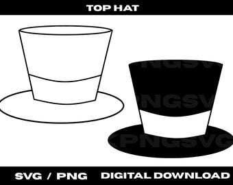 シルクハットのSVG、紳士のPNG（デジタルダウンロード）