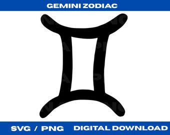 Gemini Zodiac Symbol SVG, Astrology Clipart, Digital Download