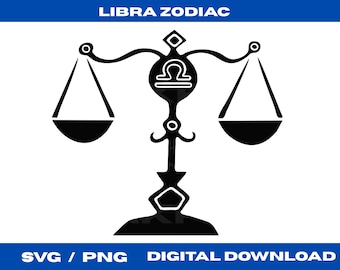 Libra Zodiac Sign SVG, Astrology Clipart, Horoscope Cut File (Digital Download)