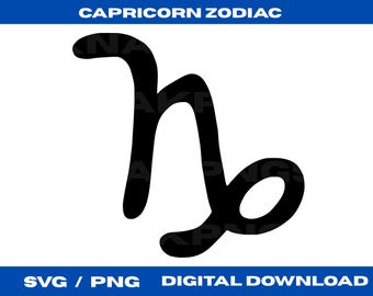 Capricorn Zodiac Symbol SVG, Astrology Clipart (Digital Download)