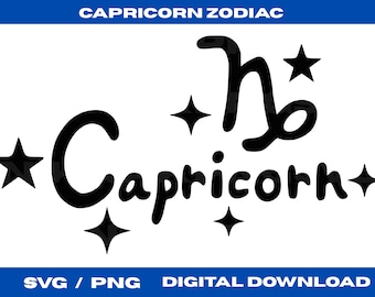 SVG del signo zodiacal Capricornio, imágenes prediseñadas del horóscopo, descarga digital