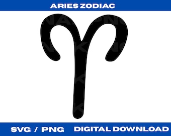 Aries Zodiac Symbol SVG, Astrology Clipart (Digital Download)