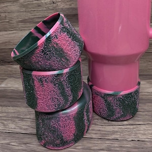 Wicked Stanley Stiefel | Grün Pink Damask, 20 Unzen / 30 Unzen / 40 Unzen Tassenschutz