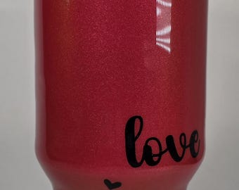 Velvet Vixen Stanley 40 oz - Gobelet rouge personnalisé à paillettes délicieuses - Tasse glamour pour la Saint-Valentin - XO Hearts - Collection Romance