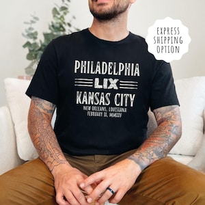 Game Day Shirt, Super Bowl Sunday Shirt, Kansas City Philly Rematch 2025, Minimalist Super Bowl Shirt, Super Bowl 59, LIX, Football Shirt