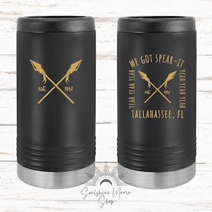 FSU Slim Dosenkühler, FSU Beer Beere Coozie Colster, Florida State Seminoles FSU Geschenk, Hopsulator, isolierter schlanker Dosenhalter mit Deckel