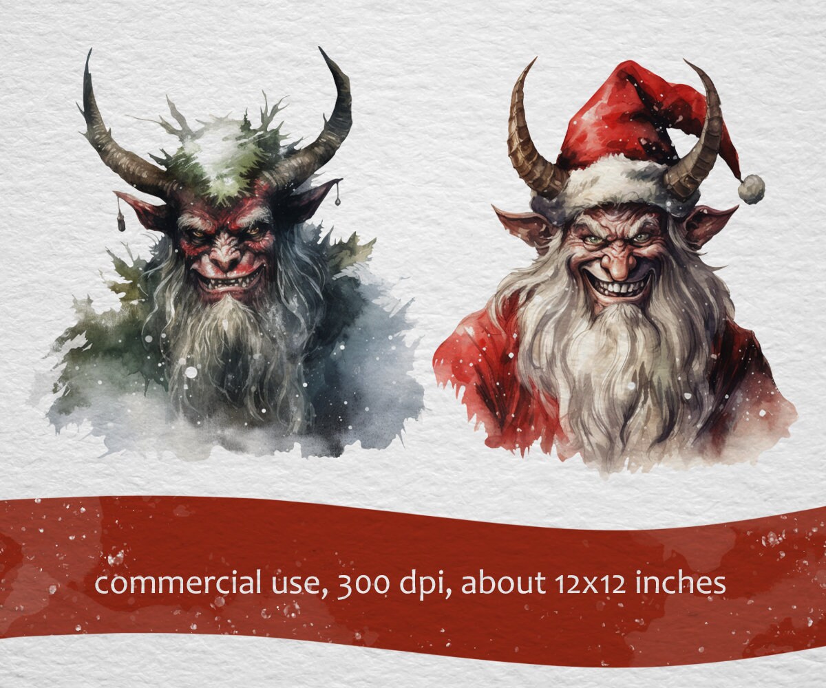 14 Faces of Krampus, Transparent PNG Clipart, Christmas Krampus Clipart ...