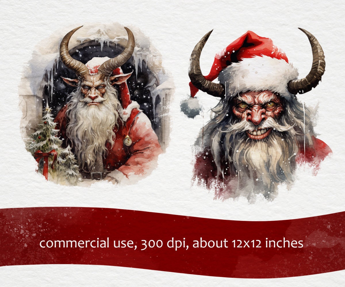 11 Faces of Krampus, Transparent PNG Clipart, Christmas Krampus Clipart ...