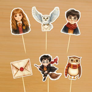Tovenaarsschool-cupcaketoppers | Magic School Kids Verjaardagsfeestje Decoraties