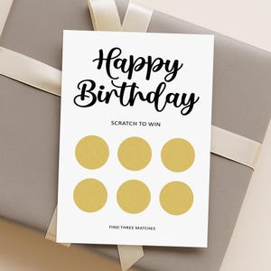 Biglietto gratta e vinci di compleanno • biglietto con sorpresa • buono regalo • biglietto con sorpresa di compleanno • buono regalo • gratta e rivela / C22
