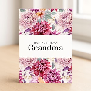 Oma Geburtstagskarte • Geburtstagskarte Oma • Geburtstagskarte mit Blumen • für Oma mit Umschlag | C18