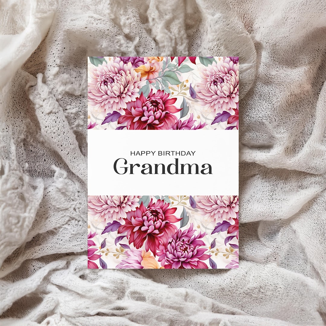 Grandma Birthday Card • Birthday Card for Grandmother • Birthday Card ...