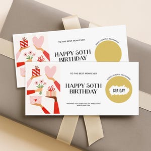 Biglietto gratta e vinci personalizzato per il compleanno • gratta e scopri • sorpresa per l'anniversario • buono regalo • 21° • 30° • 40° • 50° • 60° • 70° / С34
