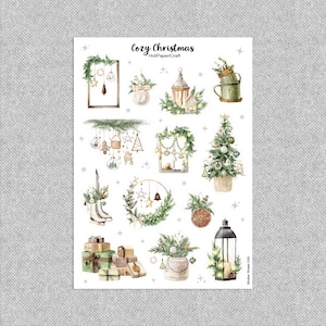 Sticker sheet “Cozy Christmas” xmas sticker sheet, boho, junk journal, planner stickers, scrapbook, bullet journal, stationery, paper craft