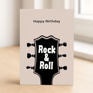 Verjaardagskaart gitaar • rocker verjaardagskaart • rock & roll-kaart • gitarist verjaardag • wenskaart • muziekliefhebber • cadeau voor gitarist | С20