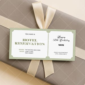 Personlig hotellbokningskupong - Anpassat resepresentkort - Födelsedag, årsdag