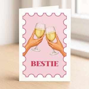 Gelukkige verjaardag Bestie, Bestie-verjaardagskaart, verjaardagskaart voor beste vriend, vriendschapskaart, meisje Bestie Bday, geschenkdoos voor verjaardag van vrienden