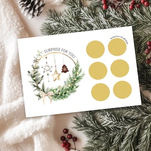 Biglietto di Natale gratta e rivela • biglietto a sorpresa • buono regalo • biglietto gratta e rivela • biglietto di Natale • biglietto di Natale / C45