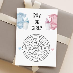 Gender Reveal Party Game, Boy or Girl, Pink or Blue, He or She, Gender Reveal Idea, Baby Shower Activity, Gender Announcement | C119