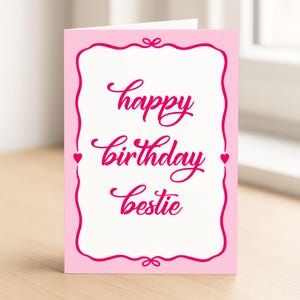 Joyeux anniversaire Bestie, carte d'anniversaire Bestie, carte d'anniversaire pour meilleur ami, carte d'amitié, anniversaire de fille Bestie, coffret cadeau pour l'anniversaire d'un ami