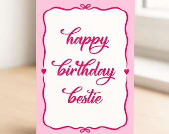 Feliz aniversário, melhor amiga, cartão de aniversário para melhor amiga, cartão de aniversário para melhor amiga, cartão de amizade, aniversário para melhor amiga, caixa de presente de aniversário para amigas