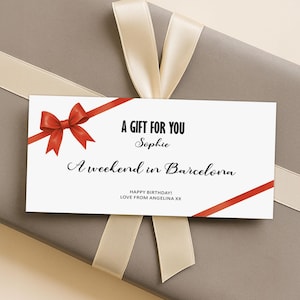 Personalized Gift Voucher Ticket Surprise Reveal Custom Gift Card for Birthday Anniversary or Special Occasion Unique Present Idea | C65