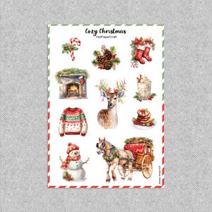 Sticker sheet “Cozy Christmas” xmas stickers, christmas stickers, junk journal, planner, scrapbook, bullet journal, stationery, paper craft
