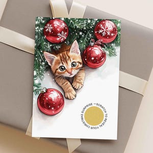 Christmas scratch to reveal card, surprise reveal card, christmas gift voucher, scratch card christmas ticket, christmas card | С112