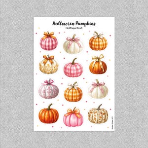 Stickervel &quot;Halloweenpompoenen&quot; herfststickers, herfststickers, junkjournal, plannerstickers, bullet journal, briefpapier