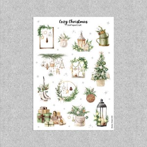 Sticker sheet “Cozy Christmas” boho christmas stickers, xmas, junk journal, planner stickers, scrapbook stickers, bullet journal, stationery