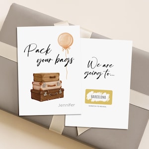 Personalized Surprise Travel Reveal Scratch Off Card, Pack your bags, Vacation ticket, Travel voucher, Surprise trip, Plane ticket | С29