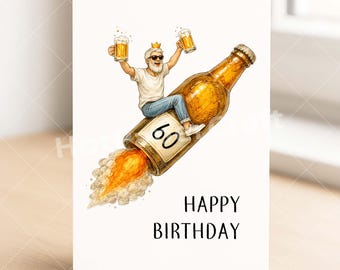 Lustige Geburtstagskarte 60 Geburtstag Mann - Karte 60 Jahre - Klappkarte mit Umschlag