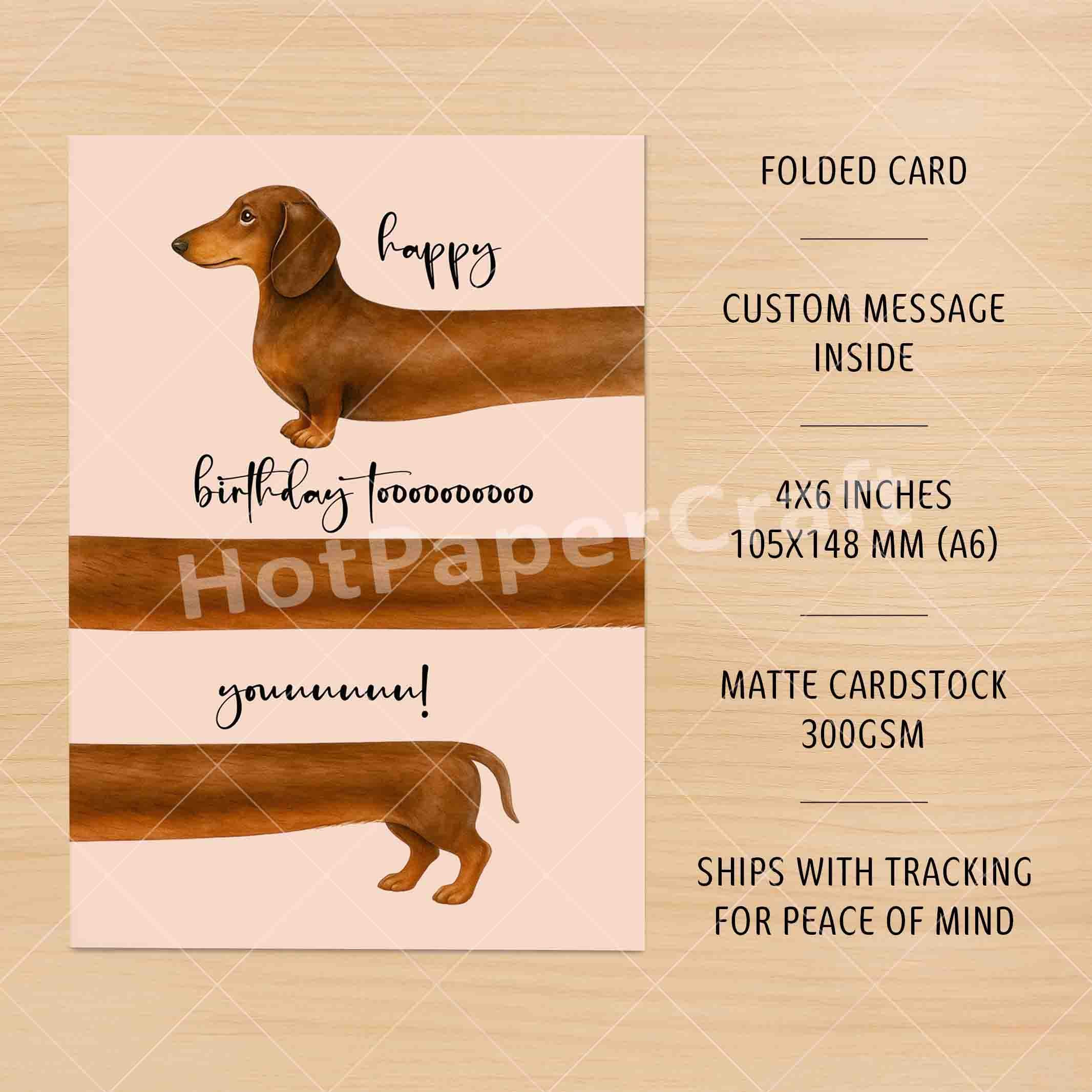 Funny Dachshund Birthday Card - for Dog Lovers - for Him Her Friend - Etsy