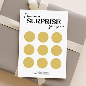 Tarjeta para raspar sorpresa navideña, encuentra tres coincidencias, tarjeta para raspar navideña, sorpresa navideña, raspar para cumpleaños, raspar para revelar / C31
