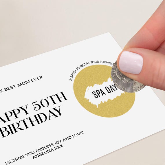 Vale De Regalo De Cumpleaños Personalizado Para Rascar / Tarjeta De Cumpleaños Especial Dorada Para Rascar Y Revelar Para Los Cumpleaños 16, 18, 21, 30, 40, 50 Y 60 - España