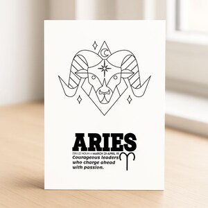 Widder Geburtstagskarte • Sternzeichen • Astrologie • Horoskop • Sternzeichen Geburtstagskarte • Konstellation • März • April | С27-Widder