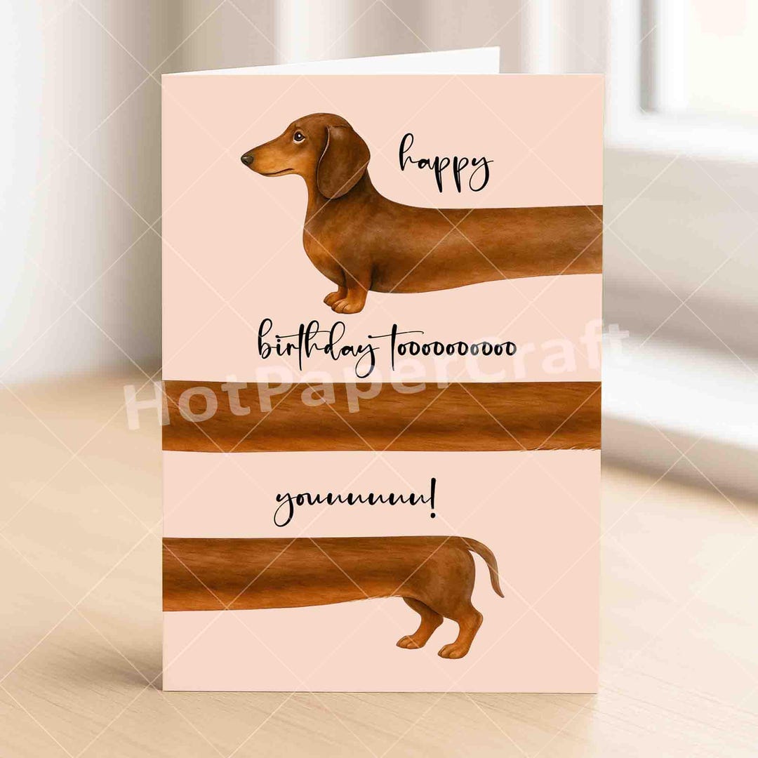 Funny Dachshund Birthday Card - for Dog Lovers - for Him Her Friend - Etsy